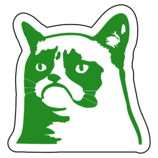 Grumpy Cat 2 Sticker (Green)